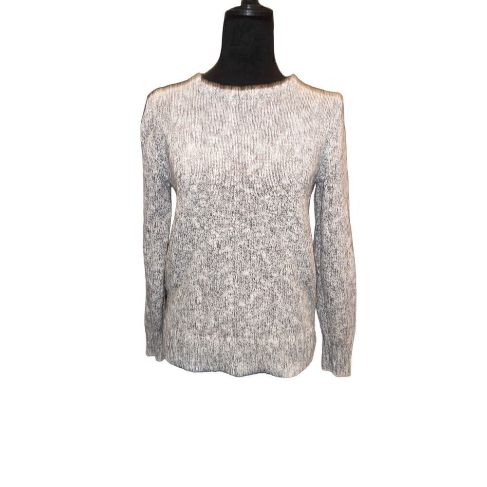 L.L. Bean navy and white knit sweater XS